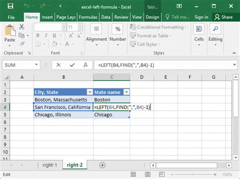 Excel LEFT function with formula examples .